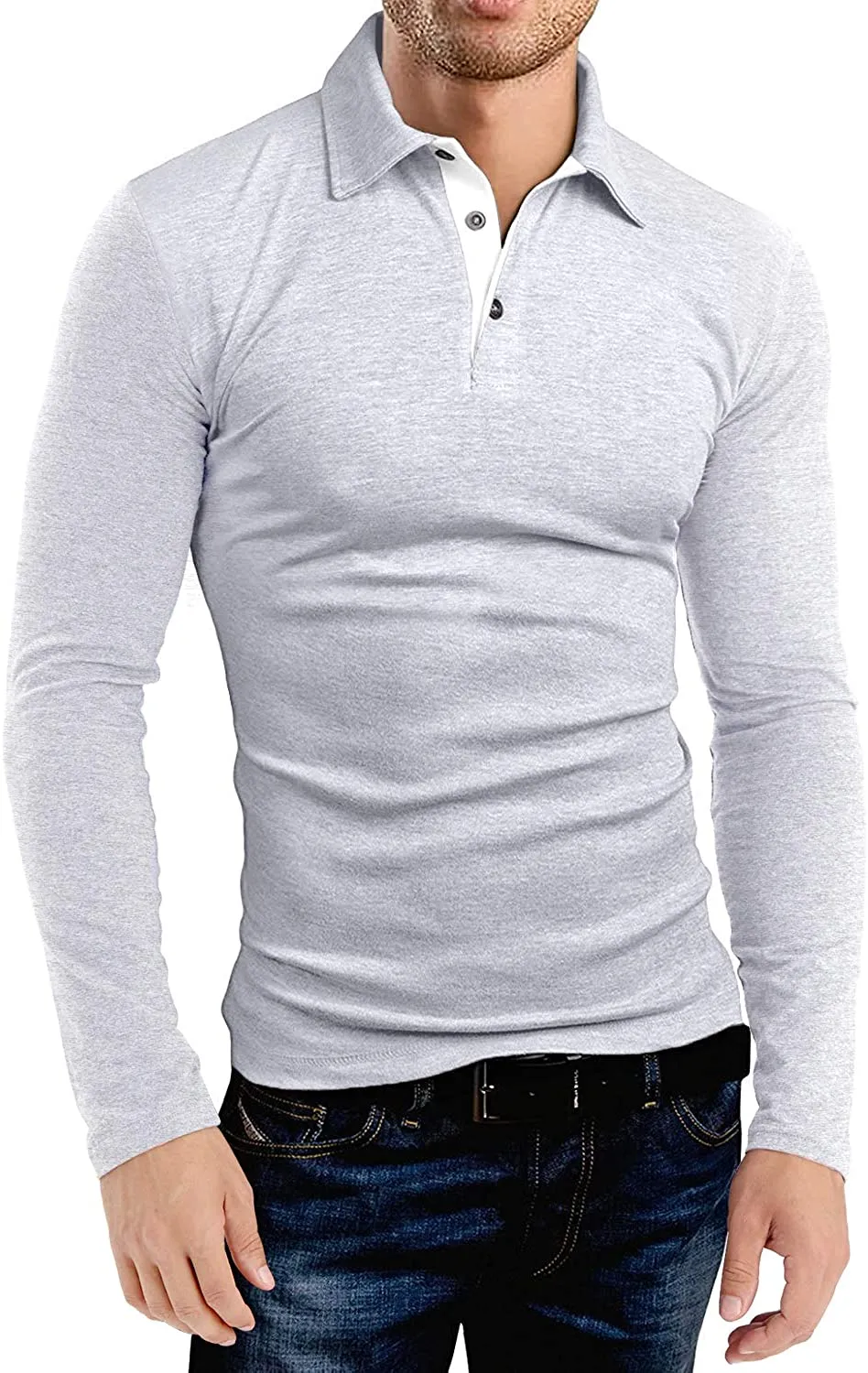 KUYIGO Men's Short & Long Sleeve Polo Shirts Casual Slim Fit Basic Designed Cotton Shirts