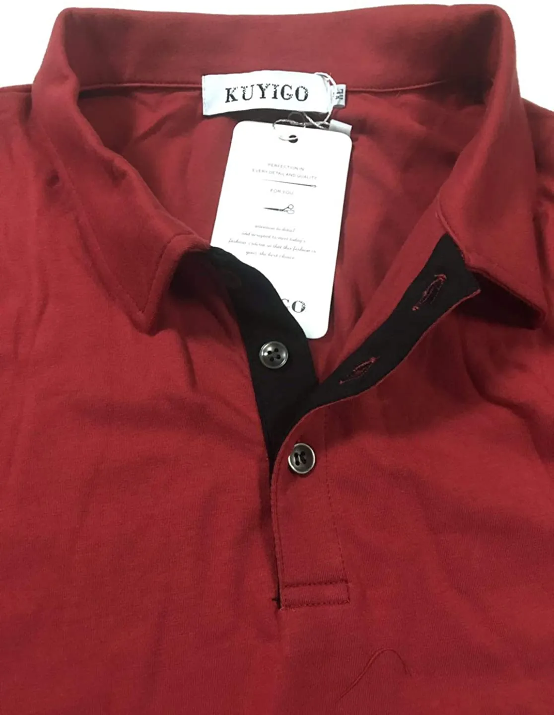 KUYIGO Men's Short & Long Sleeve Polo Shirts Casual Slim Fit Basic Designed Cotton Shirts