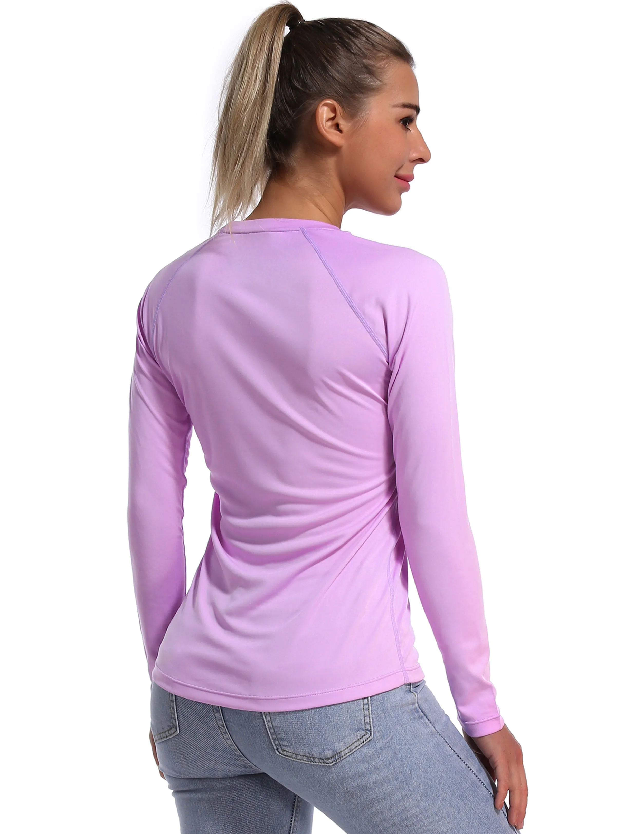 Long Sleeve Athletic Shirts purple_yogastudio