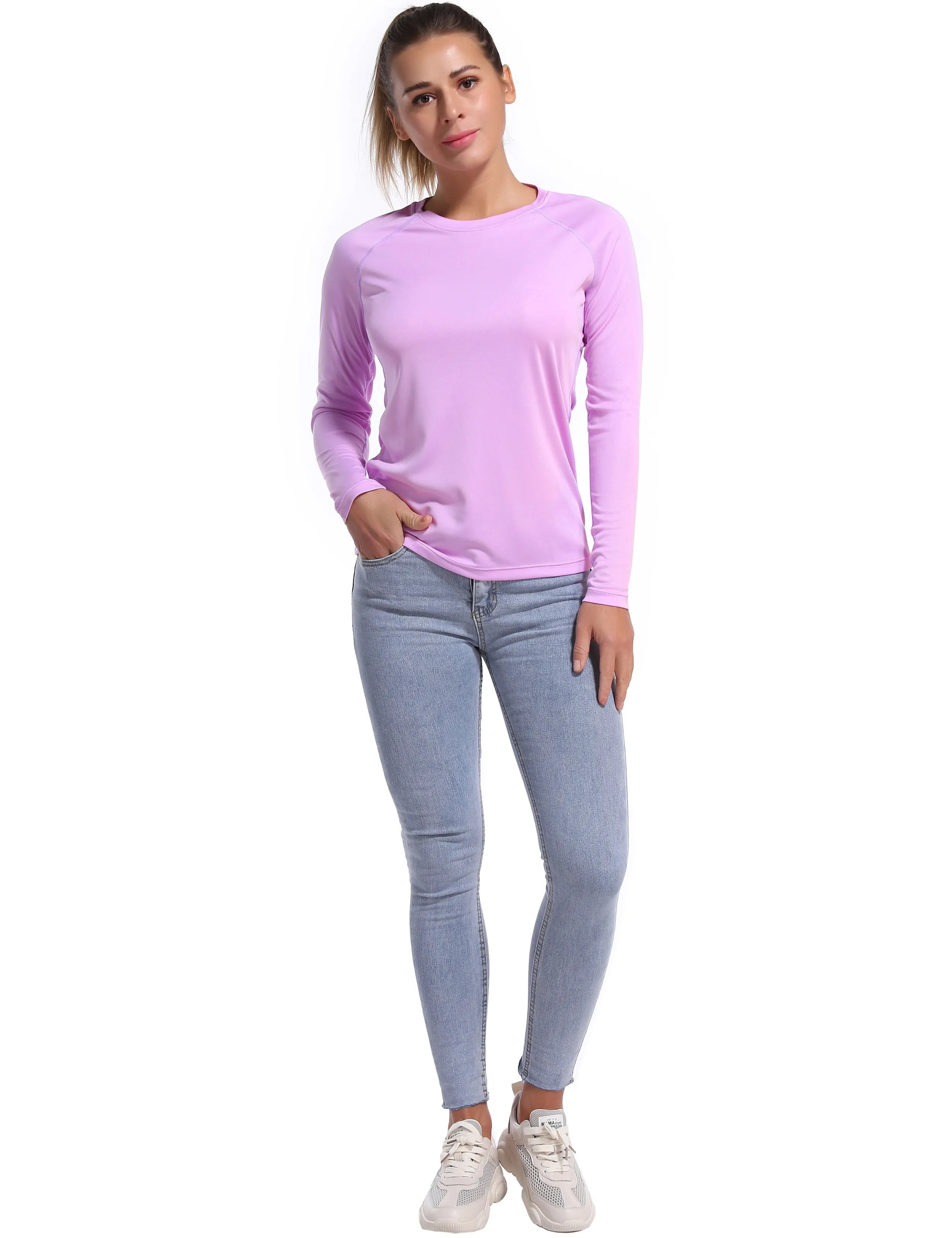 Long Sleeve Athletic Shirts purple_yogastudio