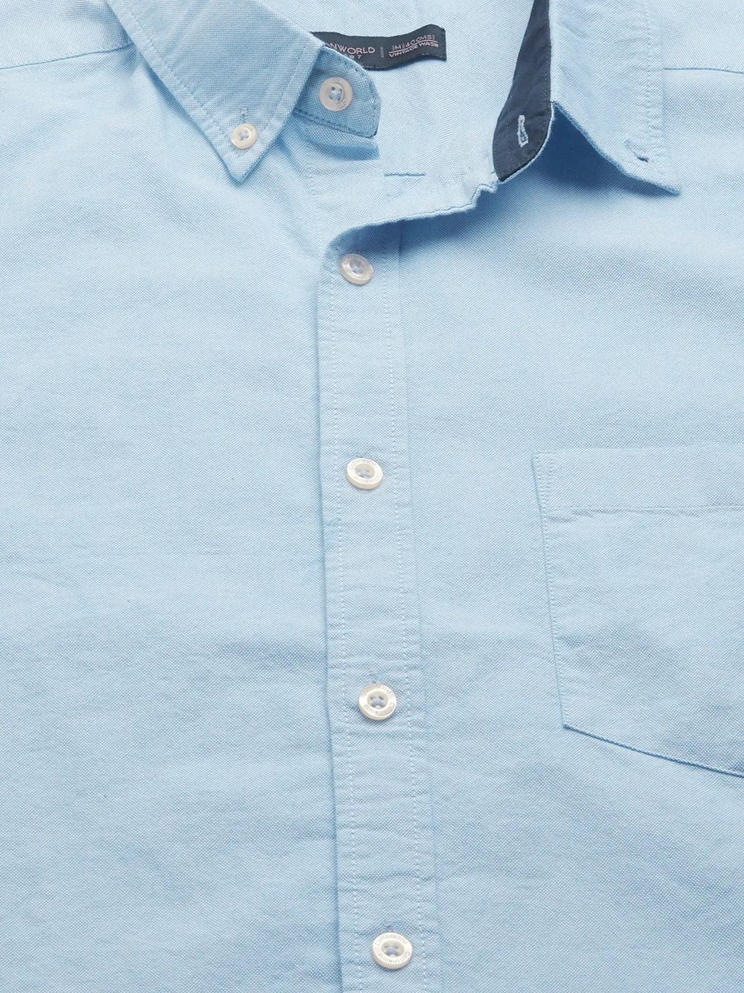 Men's Blue Oxford Cotton Regular Fit Shirts