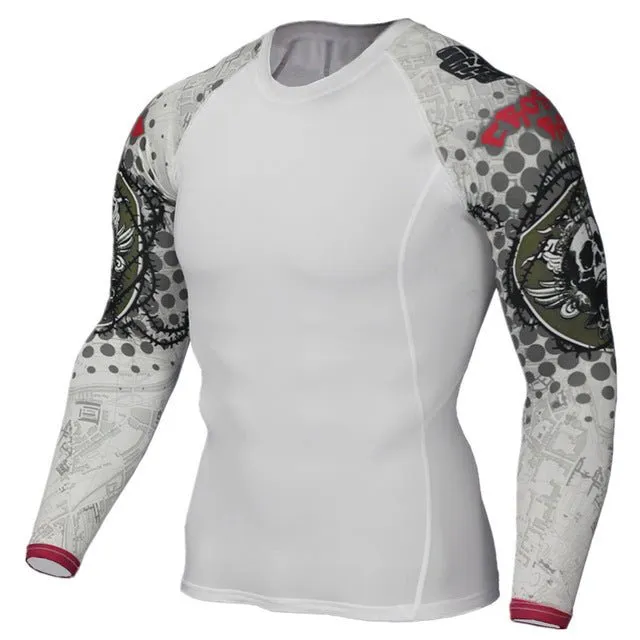 Mens Compression Shirts 3D Jerseys Long Sleeve T Shirt