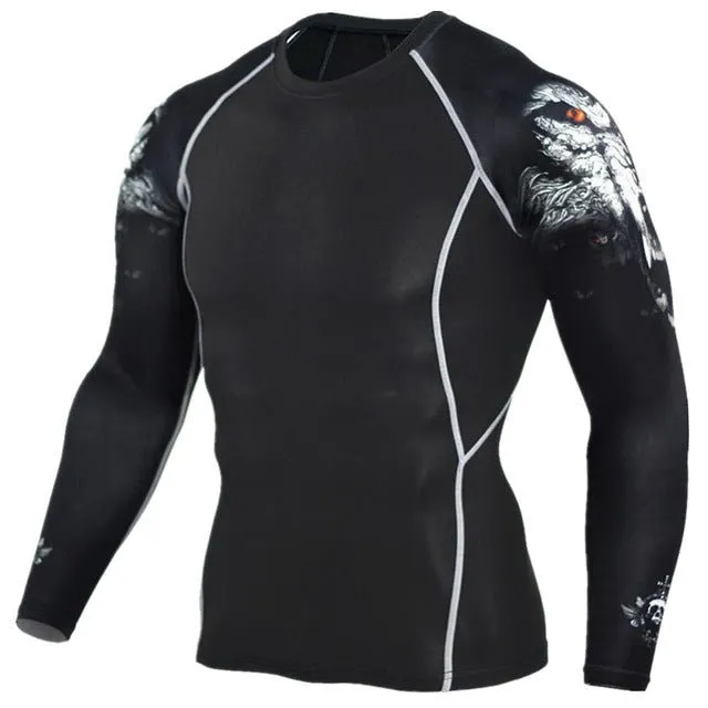 Mens Compression Shirts 3D Jerseys Long Sleeve T Shirt