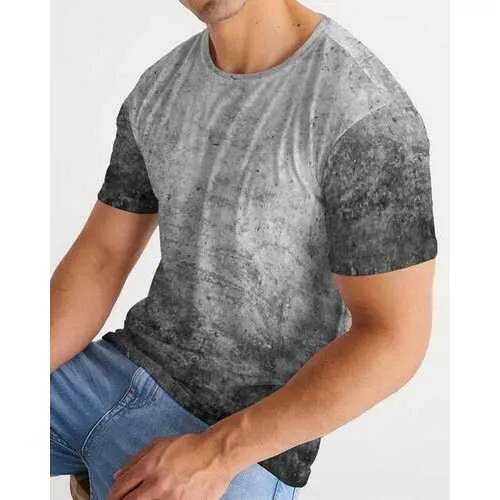 Mens Shirts, Black and Gray Grunge Style Short Sleeve Shirt