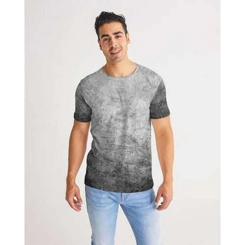 Mens Shirts, Black and Gray Grunge Style Short Sleeve Shirt