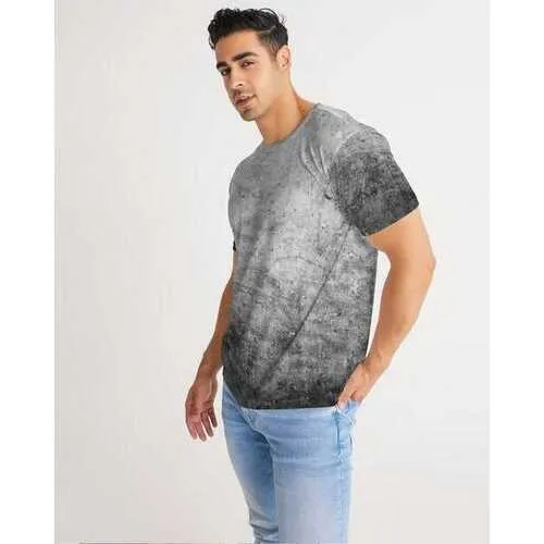 Mens Shirts, Black and Gray Grunge Style Short Sleeve Shirt