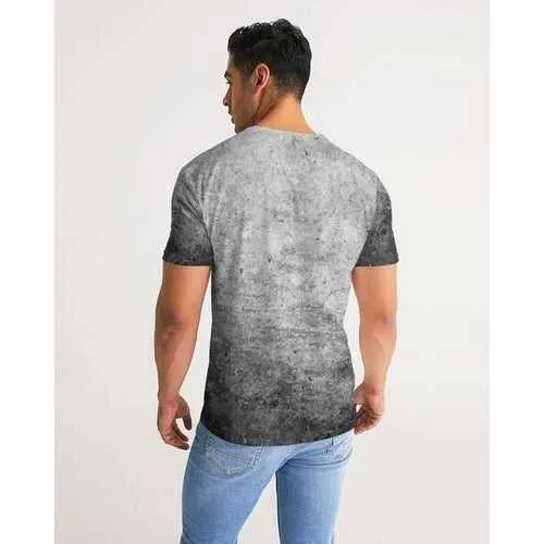 Mens Shirts, Black and Gray Grunge Style Short Sleeve Shirt