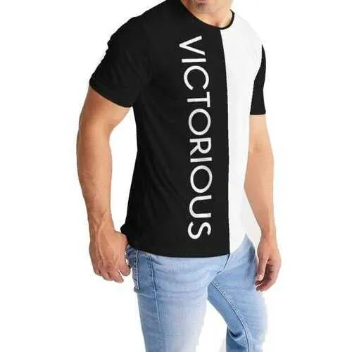 Mens Shirts, Victorious Graphic Text Black & White Style Shirt