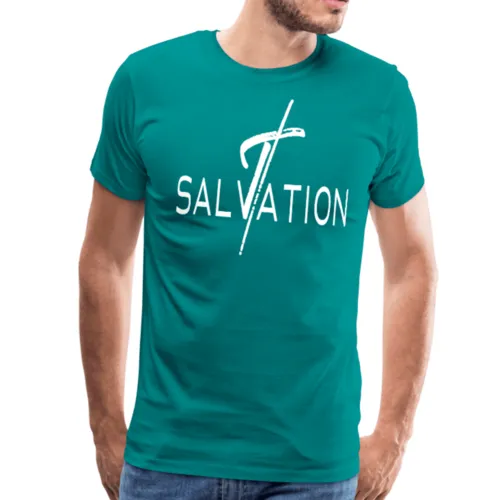 Mens T-Shirts, Salvation Graphic Text Shirt