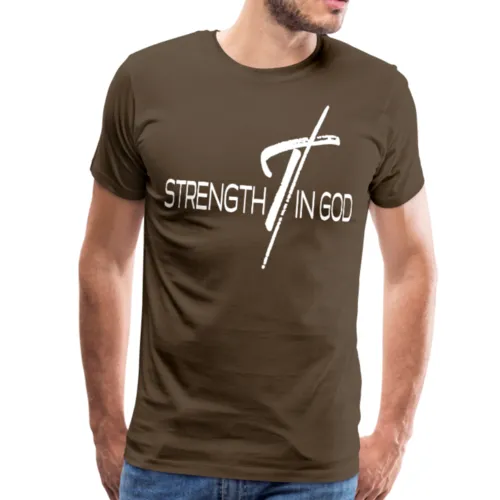 Mens T-Shirts, Strength in God Graphic Text Shirt