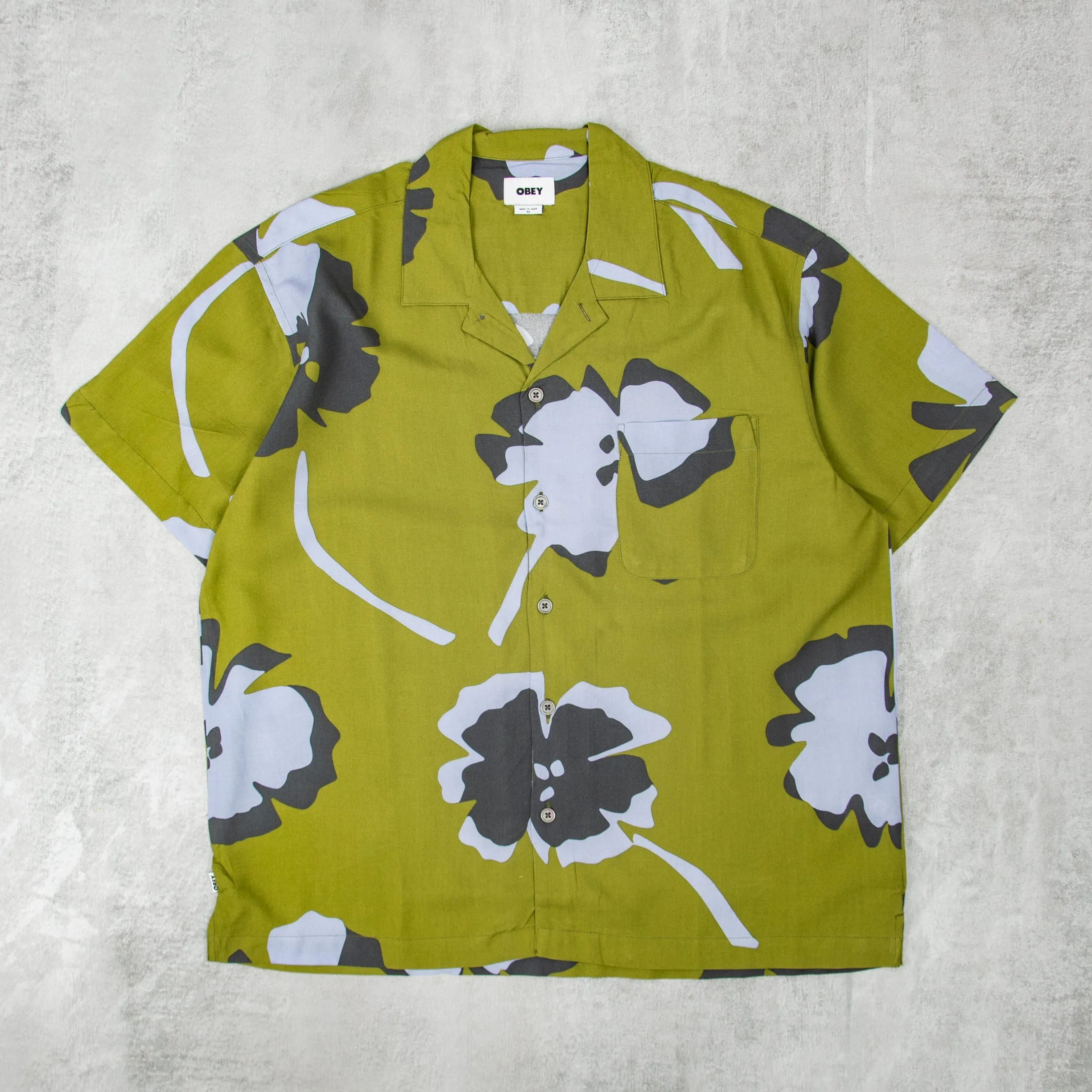 Obey Paper Cuts Woven Short Sleeve Shirt - Moss Green for Effortless Style