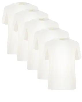 Organic Bamboo T-shirts in White - 5 for £170 (15% off)