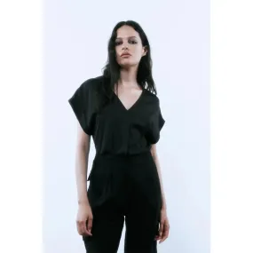 Satin T-Shirt - Black