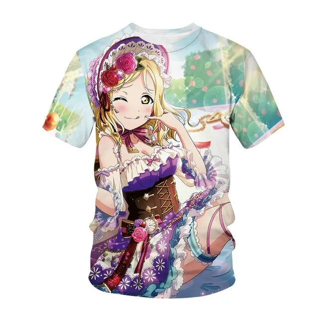 Summer Men's and Women's T-shirts Anime Street Clothing Cute Beautiful Girls 3D Printing Fashion Casual Tops Unisex