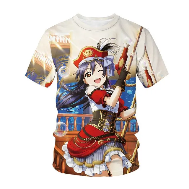 Summer Men's and Women's T-shirts Anime Street Clothing Cute Beautiful Girls 3D Printing Fashion Casual Tops Unisex