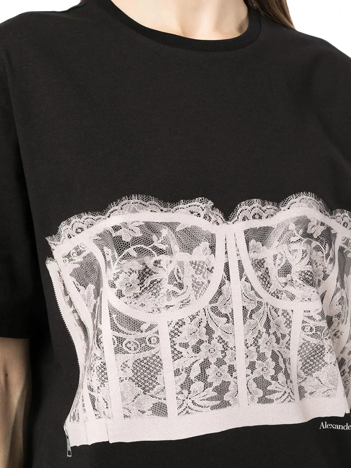 Stylish Lace Corset T-Shirt for Women - Fashionable Casual Elegance with Adjustable Fit