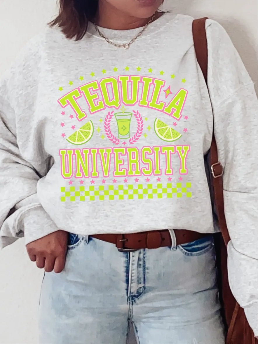 Tequila University ~ Unisex T-shirts, Sweatshirts, Raglans and Tank Tops Relaxed Fit Printed In The USA